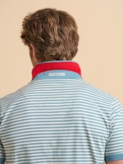 Brakeburn 100% Cotton Smoke Blue Stripe Polo Shirt - Bild 6 von 6