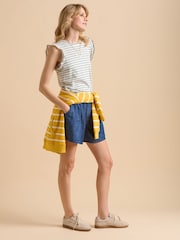 Brakeburn Blue Flutter Sleeve 100% Cotton T-Shirt - Image 5 of 6