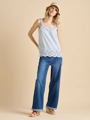 Brakeburn Blue Fossil 100% Cotton Cami - Image 1 of 5