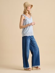 Brakeburn Blue Fossil 100% Cotton Cami - Image 4 of 5