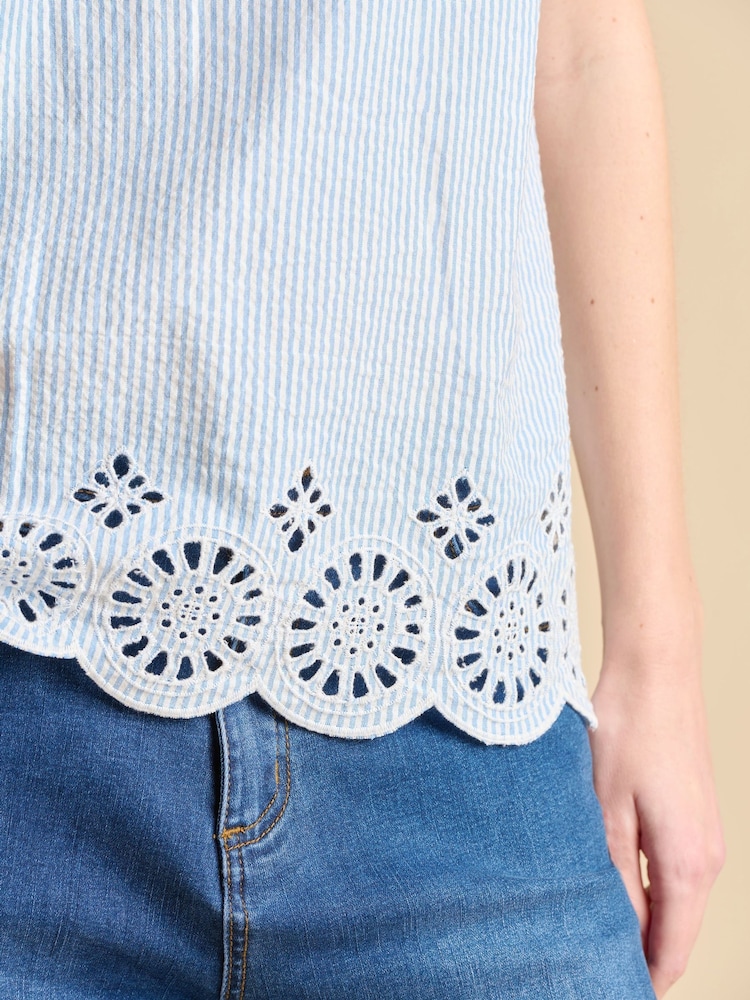 Brakeburn Blue Fossil 100% Cotton Cami - Image 5 of 5