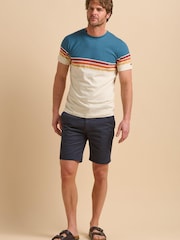 Brakeburn Natural Cream Stripe T-Shirt - Image 1 of 5