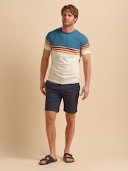 Brakeburn Natural Cream Stripe T-Shirt - Image 2 of 5