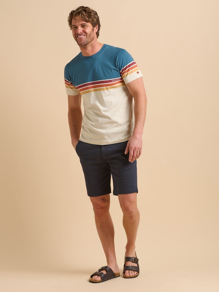 Brakeburn Natural Cream Stripe T-Shirt - Image 5 of 5