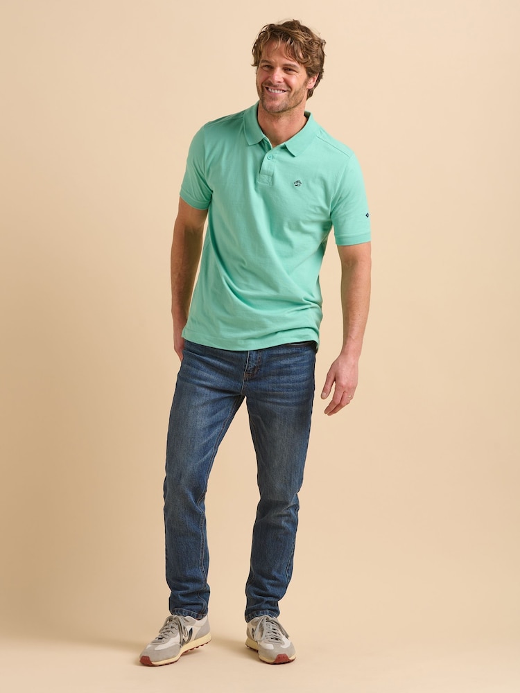 Brakeburn Green Maritime Stripe Polo Shirt - Image 4 of 5
