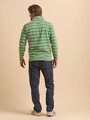 Brakeburn Green Green Stripe Quarter Zip Sweat Top - Image 2 of 6