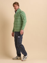 Brakeburn Green Green Stripe Quarter Zip Sweat Top - Image 3 of 6