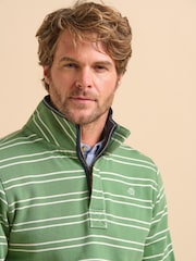 Brakeburn Green Green Stripe Quarter Zip Sweat Top - Image 4 of 6