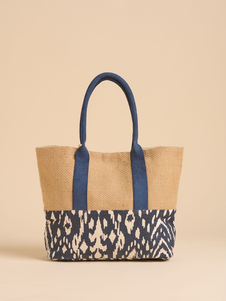 Brakeburn Blue Tropical Beach Bag - Image 2 of 4 Brakeburn Blue Tropical Beach Bag - Image 2 of 4