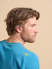 Синий - Brakeburn Seagul 100% Cotton T-Shirt - Image 5 of 6