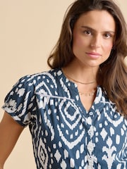 Brakeburn Blue Ikat Blouse - Image 5 of 5