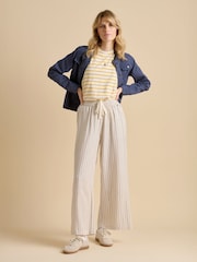Brakeburn Cream Stripe Wide Leg Trousers - Image 1 of 5