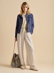 Brakeburn Cream Stripe Wide Leg Trousers - Image 3 of 5