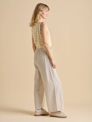 Brakeburn Cream Stripe Wide Leg Trousers - Image 5 of 5