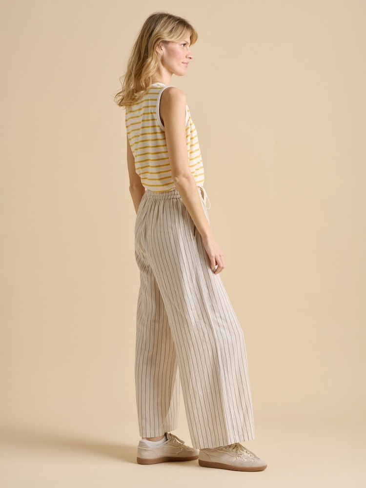 Brakeburn Cream Stripe Wide Leg Trousers - Image 5 of 5