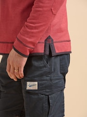 Brakeburn Red Pique Quarter Zip Sweat Top - Image 6 of 6