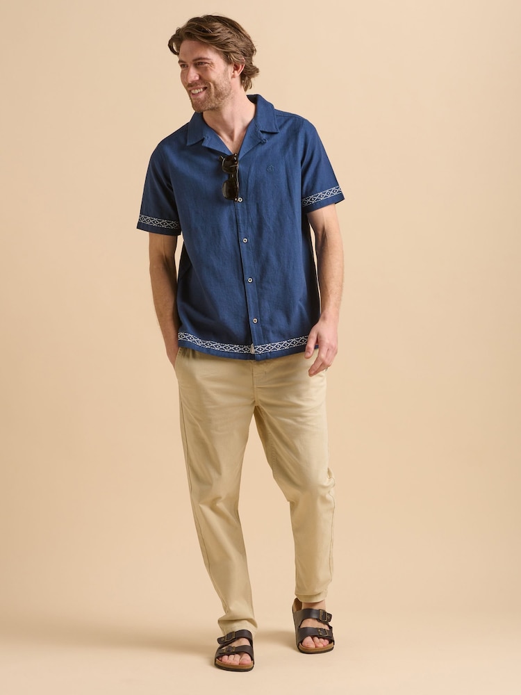 Brakeburn Blue Embroidered Resort Shirt - Image 2 of 6