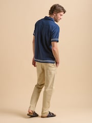 Brakeburn Blue Embroidered Resort Shirt - Image 4 of 6
