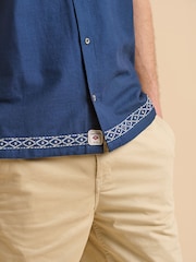 Brakeburn Blue Embroidered Resort Shirt - Image 6 of 6