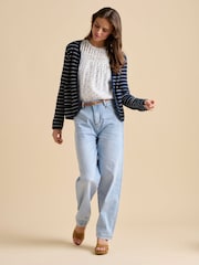 Brakeburn Blue Breton Stripe Sweat 100% Cotton Jacket - Image 4 of 5