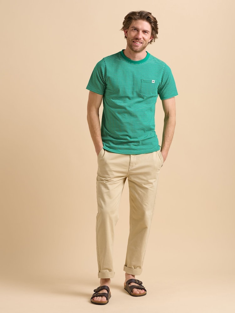 Brakeburn Green Stripe T-Shirt - Image 2 of 6