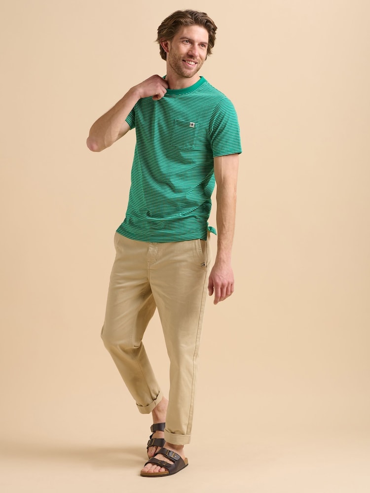 Brakeburn Green Stripe T-Shirt - Image 6 of 6