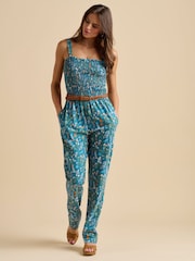 Brakeburn Blue 100% Cotton Shoreline Meadow Jumpsuit - Image 3 of 5