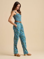Brakeburn Blue 100% Cotton Shoreline Meadow Jumpsuit - Image 5 of 5