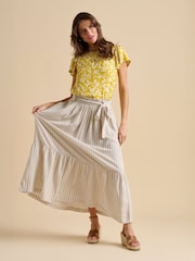Brakeburn Cream Stripe Paper Bag Skirt - Image 2 of 6