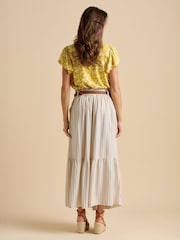 Brakeburn Cream Stripe Paper Bag Skirt - Image 3 of 6