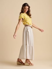 Brakeburn Cream Stripe Paper Bag Skirt - Image 6 of 6