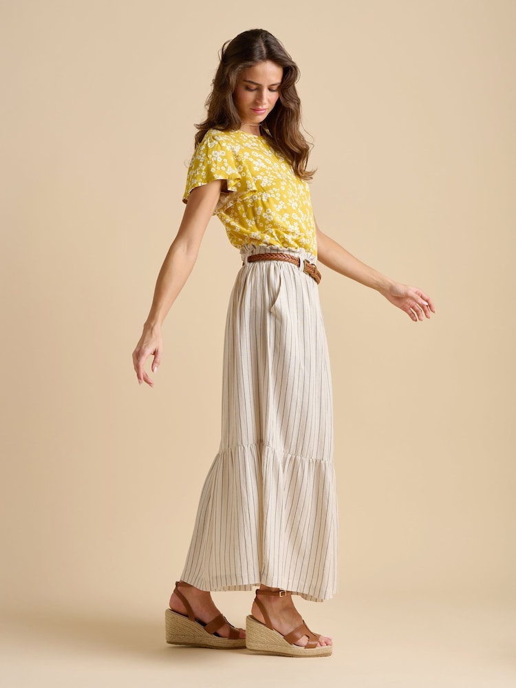 Brakeburn Cream Stripe Paper Bag Skirt - Image 6 of 6
