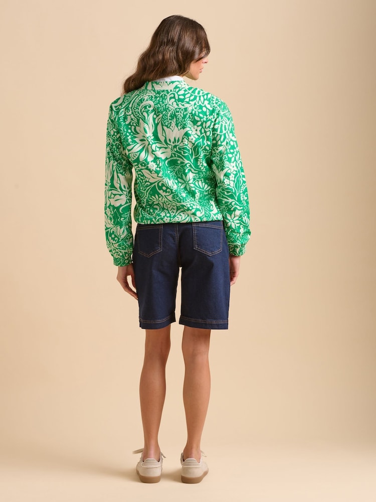 Brakeburn Green Pin Tuck Bomber 100% Cotton Jacket - Image 3 of 6