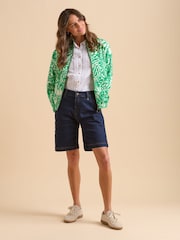 Brakeburn Green Pin Tuck Bomber 100% Cotton Jacket - Image 5 of 6