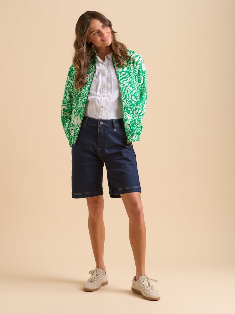 Brakeburn Green Pin Tuck Bomber 100% Cotton Jacket - Image 5 of 6