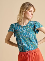 Brakeburn Blue Shoreline Meadow Jersey 100% Cotton T-Shirt - Image 1 of 5