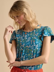 Brakeburn Blue Shoreline Meadow Jersey 100% Cotton T-Shirt - Image 3 of 5
