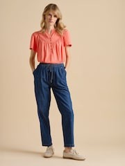 Brakeburn Red Nina Jersey 100% Cotton Blouse - Image 1 of 5