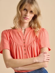 Brakeburn Red Nina Jersey 100% Cotton Blouse - Image 4 of 5