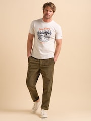 Brakeburn Natural cream Seagul 100% Cotton T-Shirt - Image 1 of 6