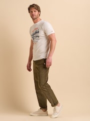 Brakeburn Natural cream Seagul 100% Cotton T-Shirt - Image 3 of 6