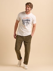 Brakeburn Natural cream Seagul 100% Cotton T-Shirt - Image 4 of 6