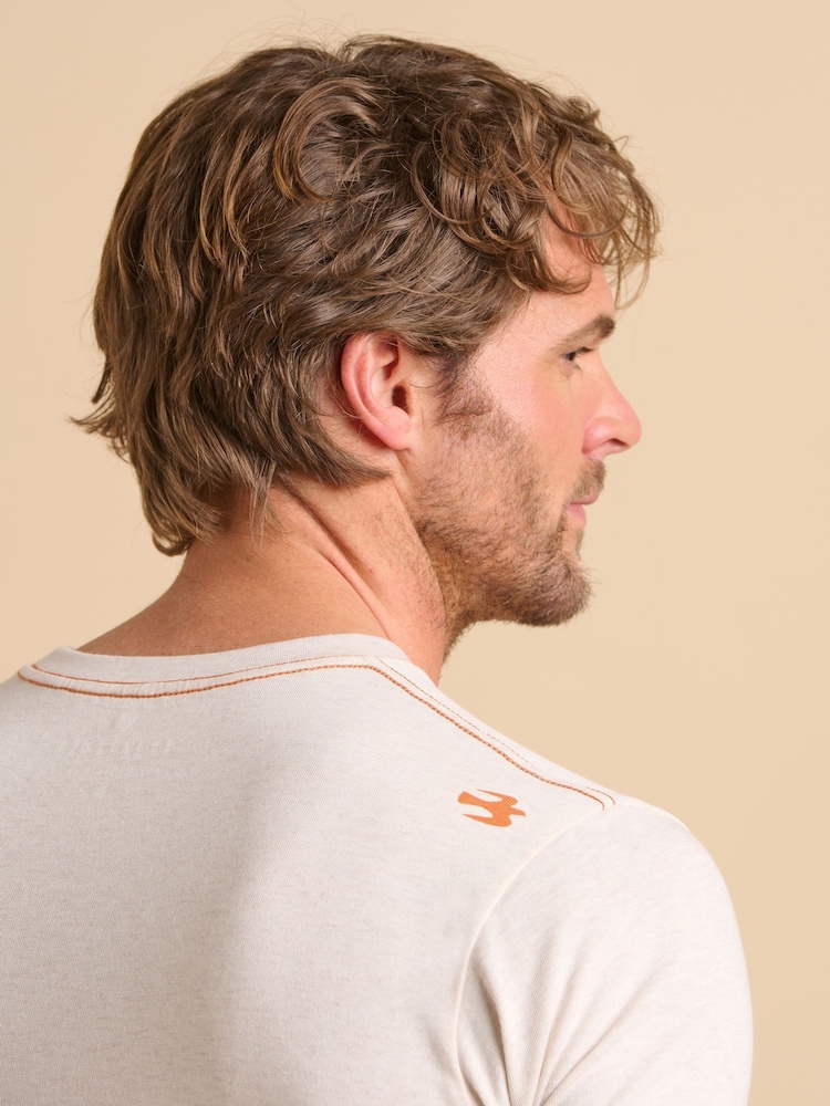 Brakeburn Natural cream Seagul 100% Cotton T-Shirt - Image 5 of 6