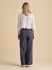 Brakeburn Blue Wide Leg Stripe Trousers - Image 2 of 4