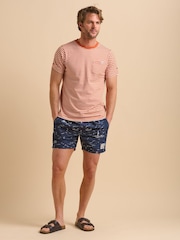 Brakeburn 100% Cotton Rust Stripe T-Shirt - Image 1 of 6