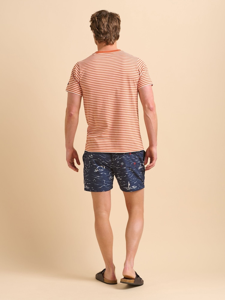 Brakeburn 100% Cotton Rust Stripe T-Shirt - Image 2 of 6