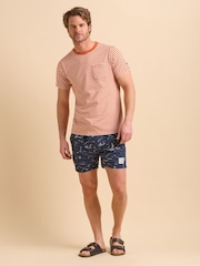 Brakeburn 100% Cotton Rust Stripe T-Shirt - Image 4 of 6