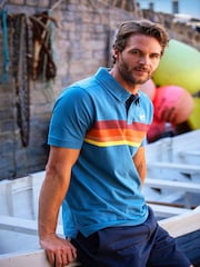 Brakeburn 100% Cotton Retro Stripe Polo Shirt - Image 1 of 6