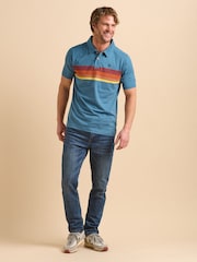 Brakeburn 100% Cotton Retro Stripe Polo Shirt - Image 2 of 6