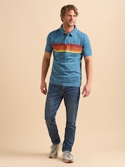 Brakeburn 100% Cotton Retro Stripe Polo Shirt - Image 5 of 6